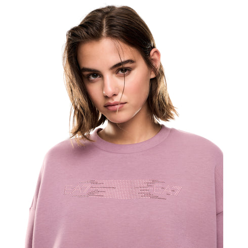 Tuta Donna con felpa girocollo e borchie decorative